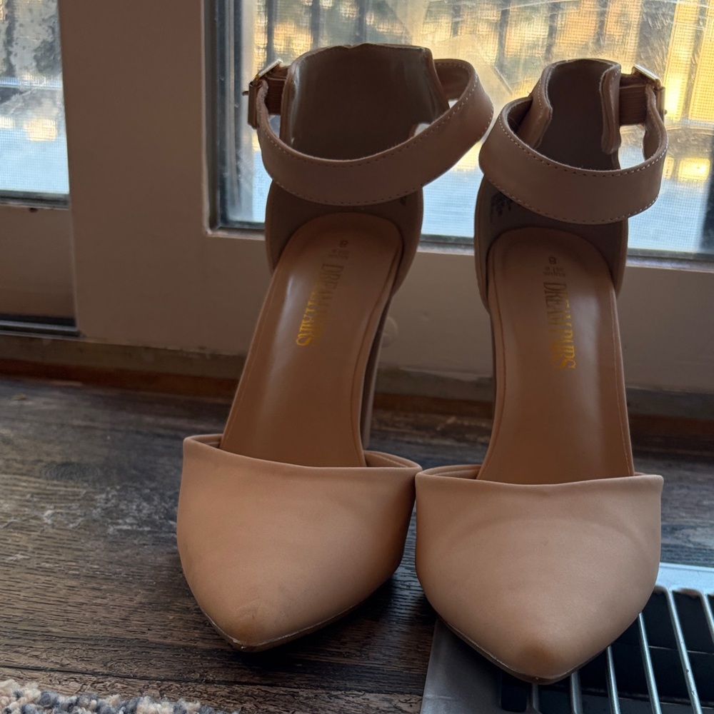 Dream Pairs Nude Ankle Strap Heels